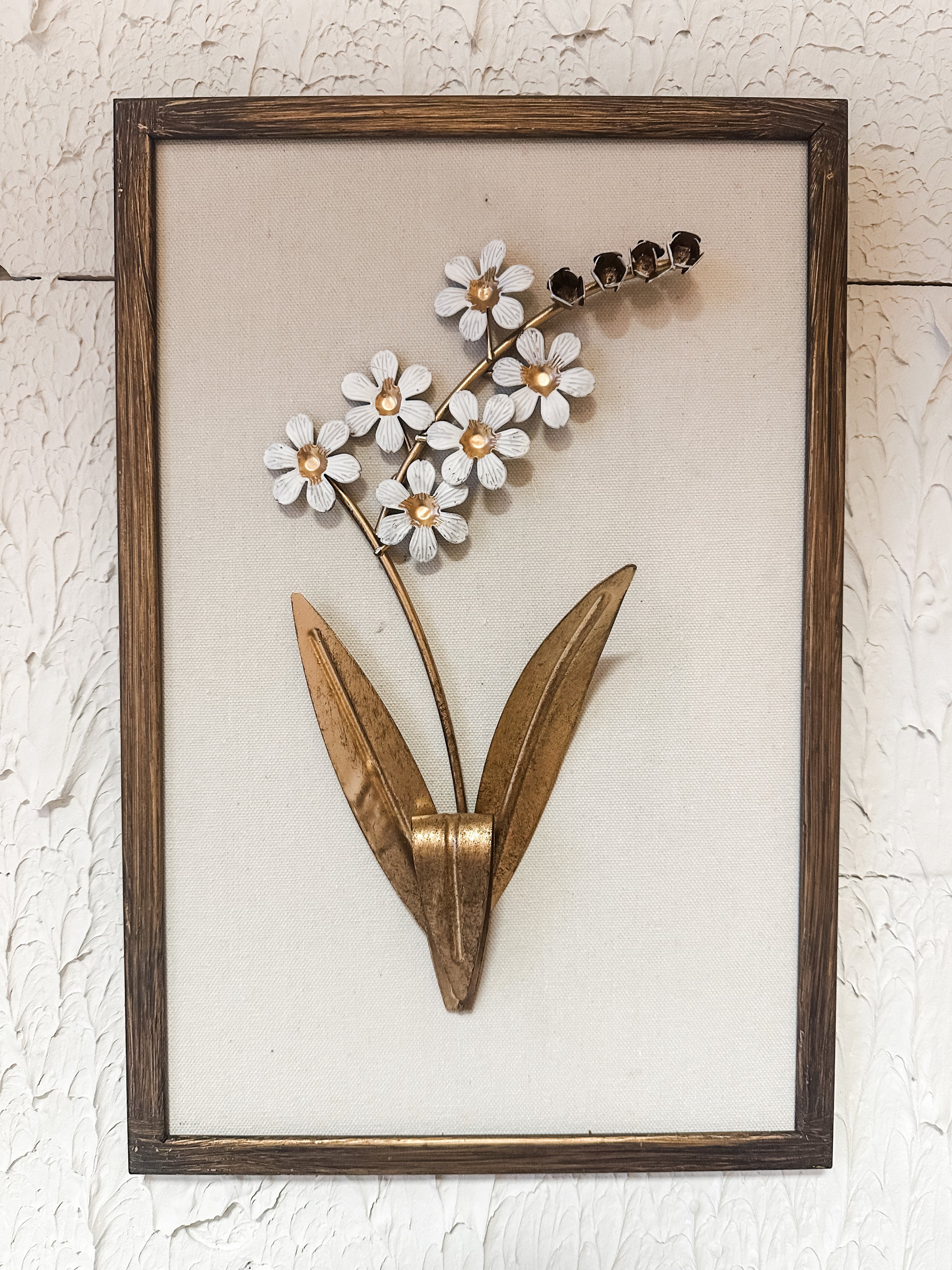 pressed metal flower print at The Rustic Barn in Killingworth, CT