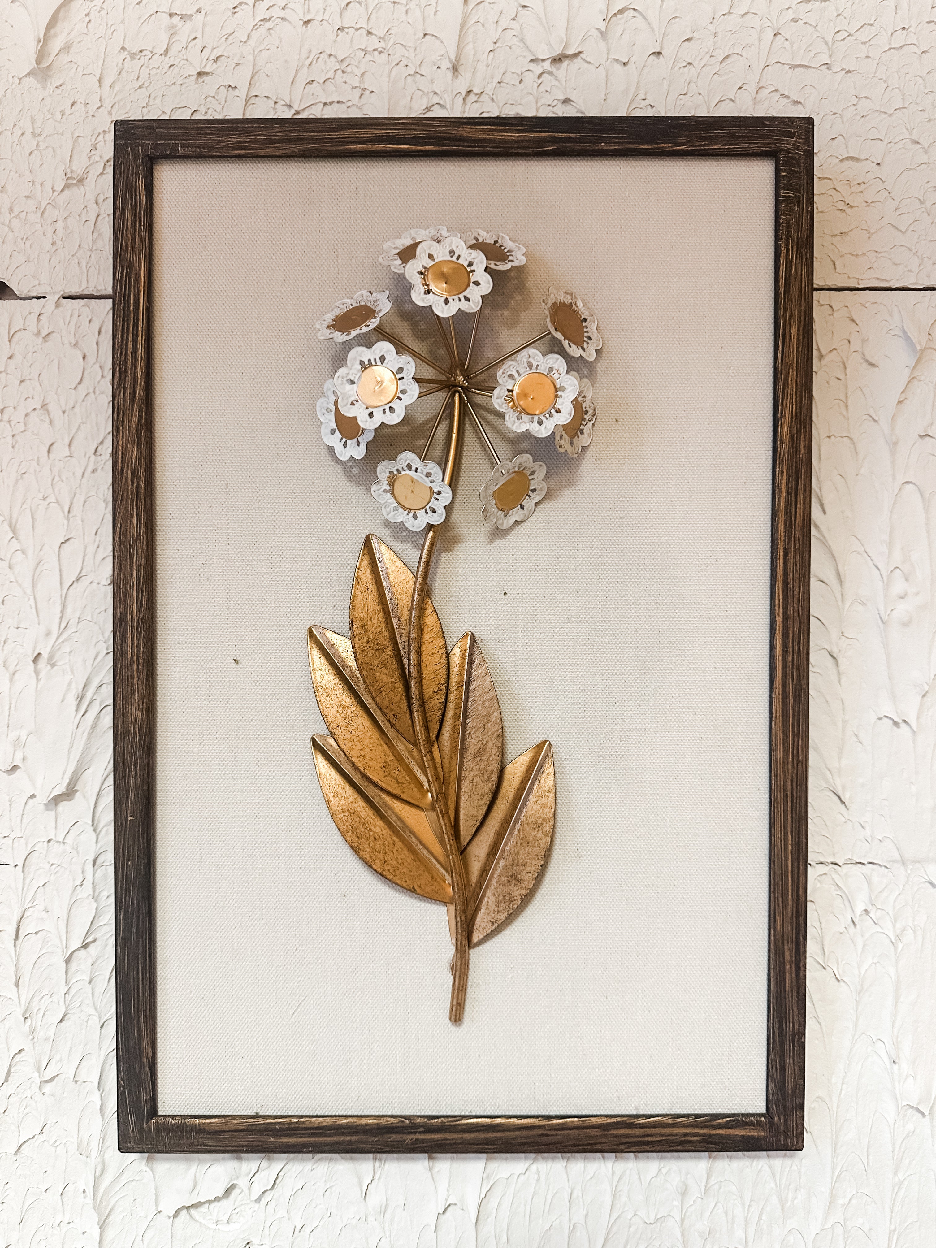 pressed metal flower print at The Rustic Barn in Killingworth, CT