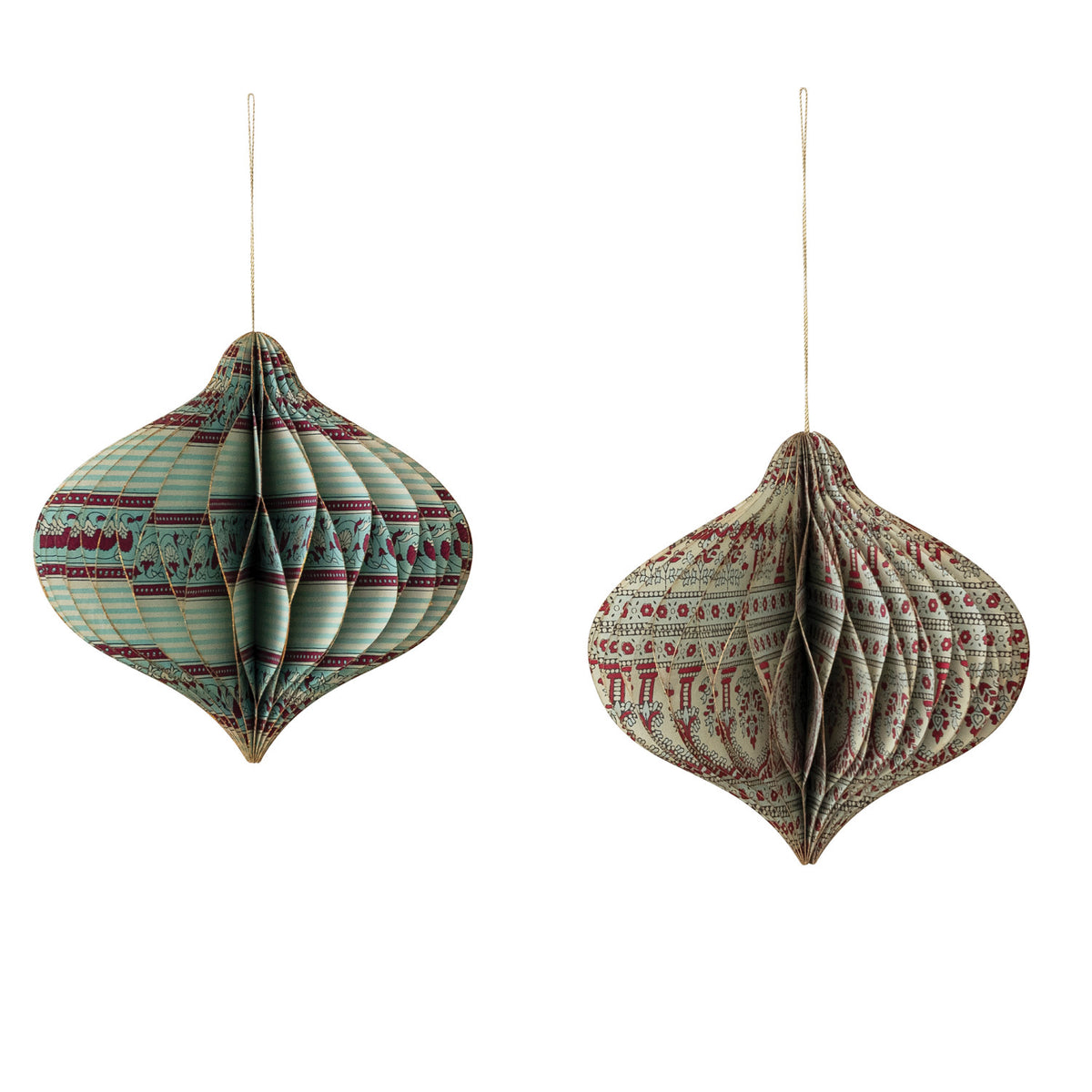 printed recycled paper folding honeycomb ornament at the rustic barn in killingworth ct
