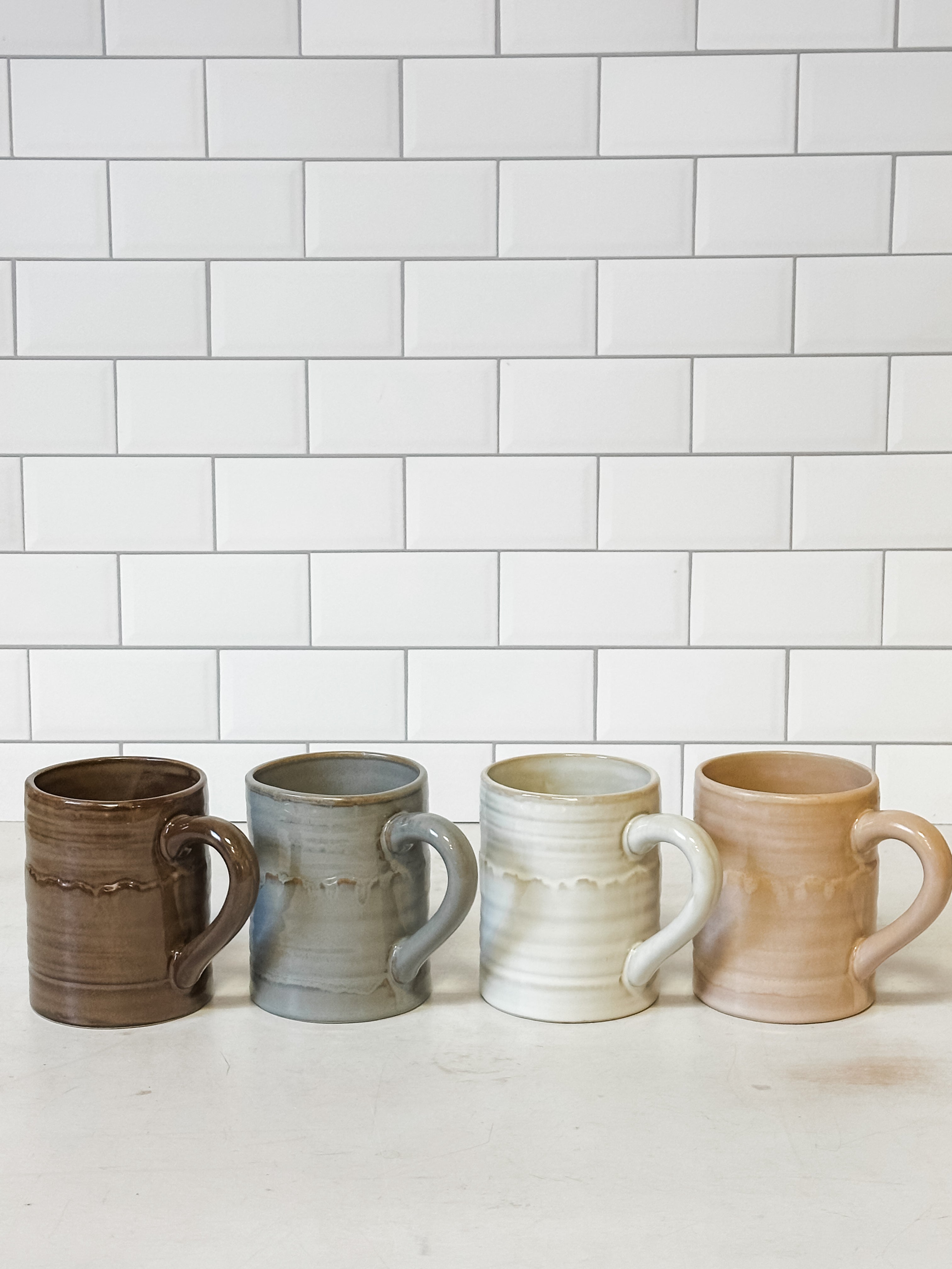 reactive glaze mugs at The Rustic Barn in Killingworth, CT