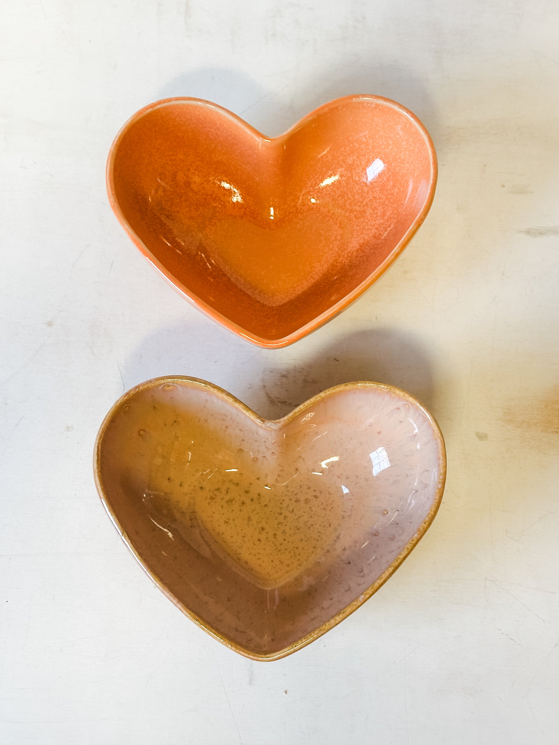 stoneware heart shaped bowls at the rustic barn in killingworth ct