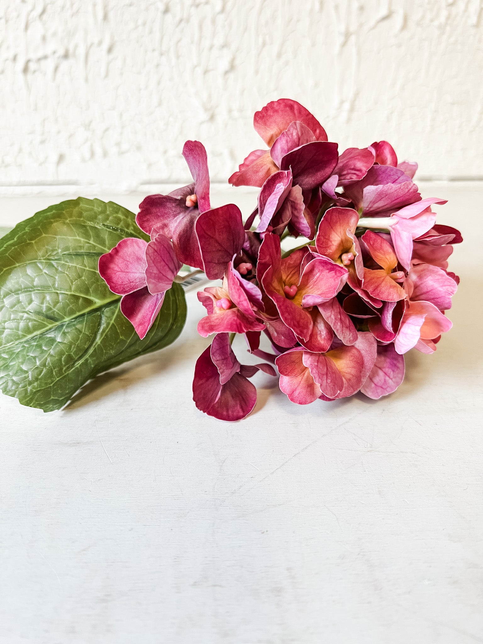 faux spring hydrangea stems at the rustic barn in killingworth ct