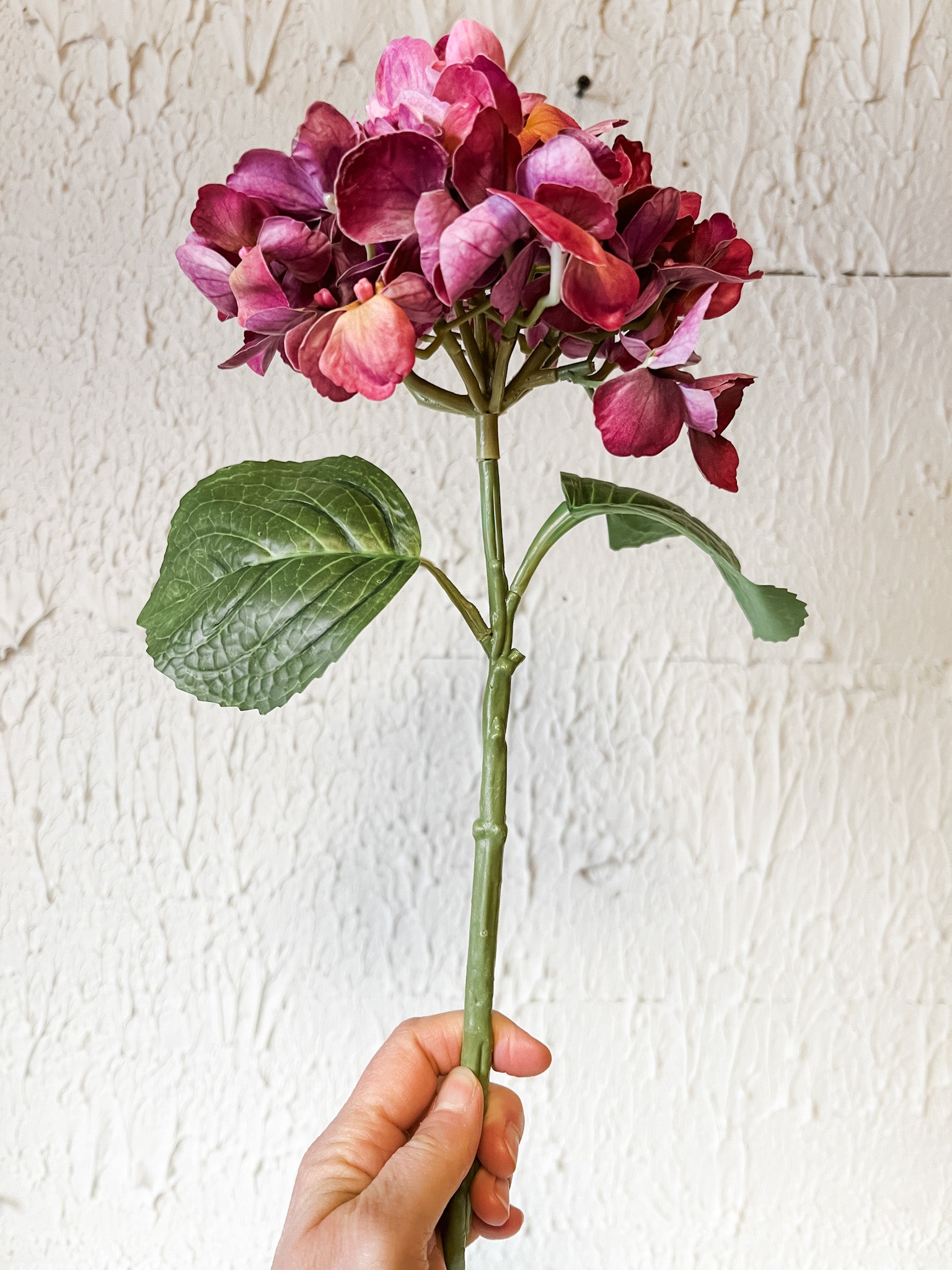 faux spring hydrangea stems at the rustic barn in killingworth ct