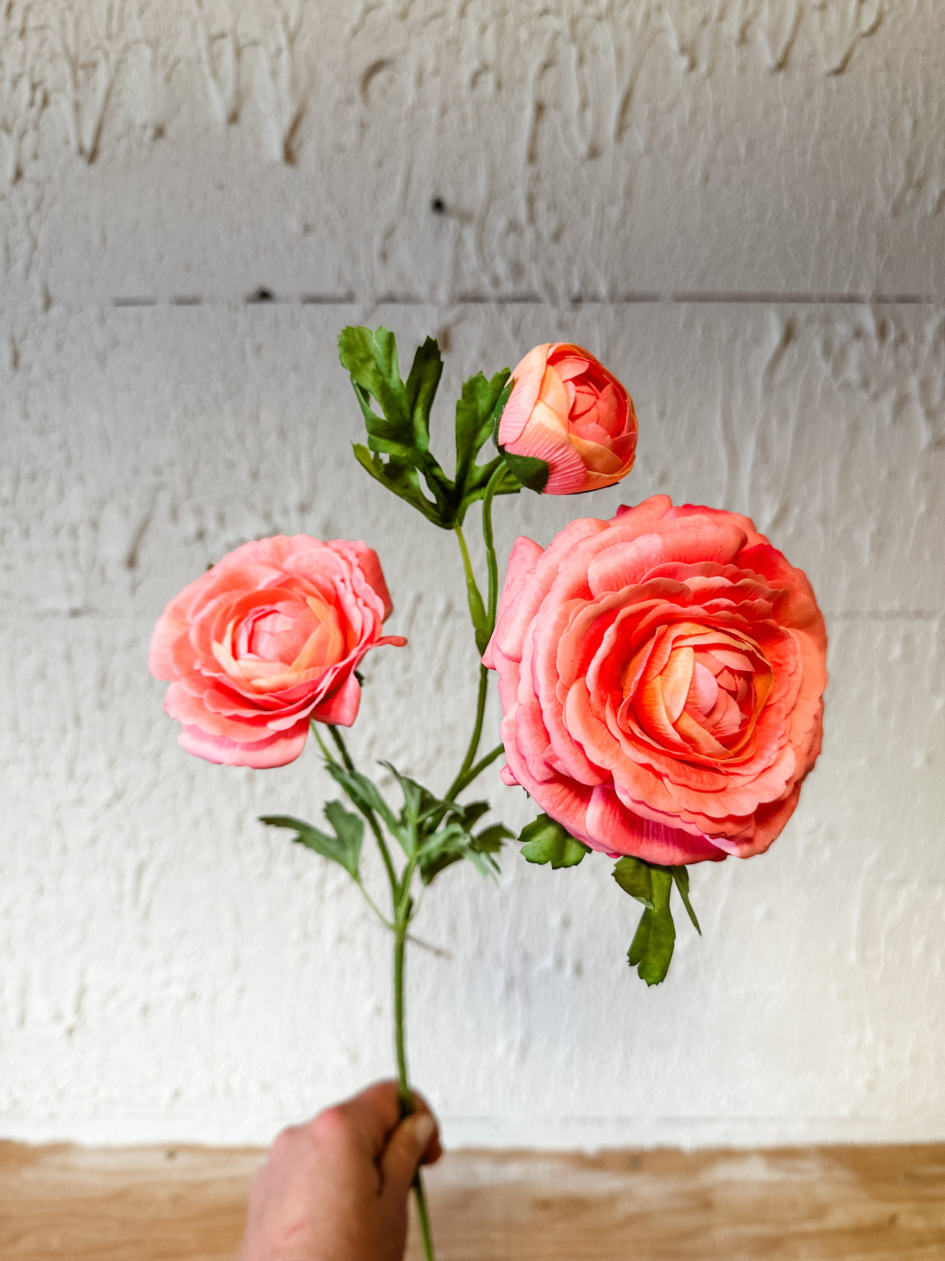 Real Touch Triple Bloom Ranunculus