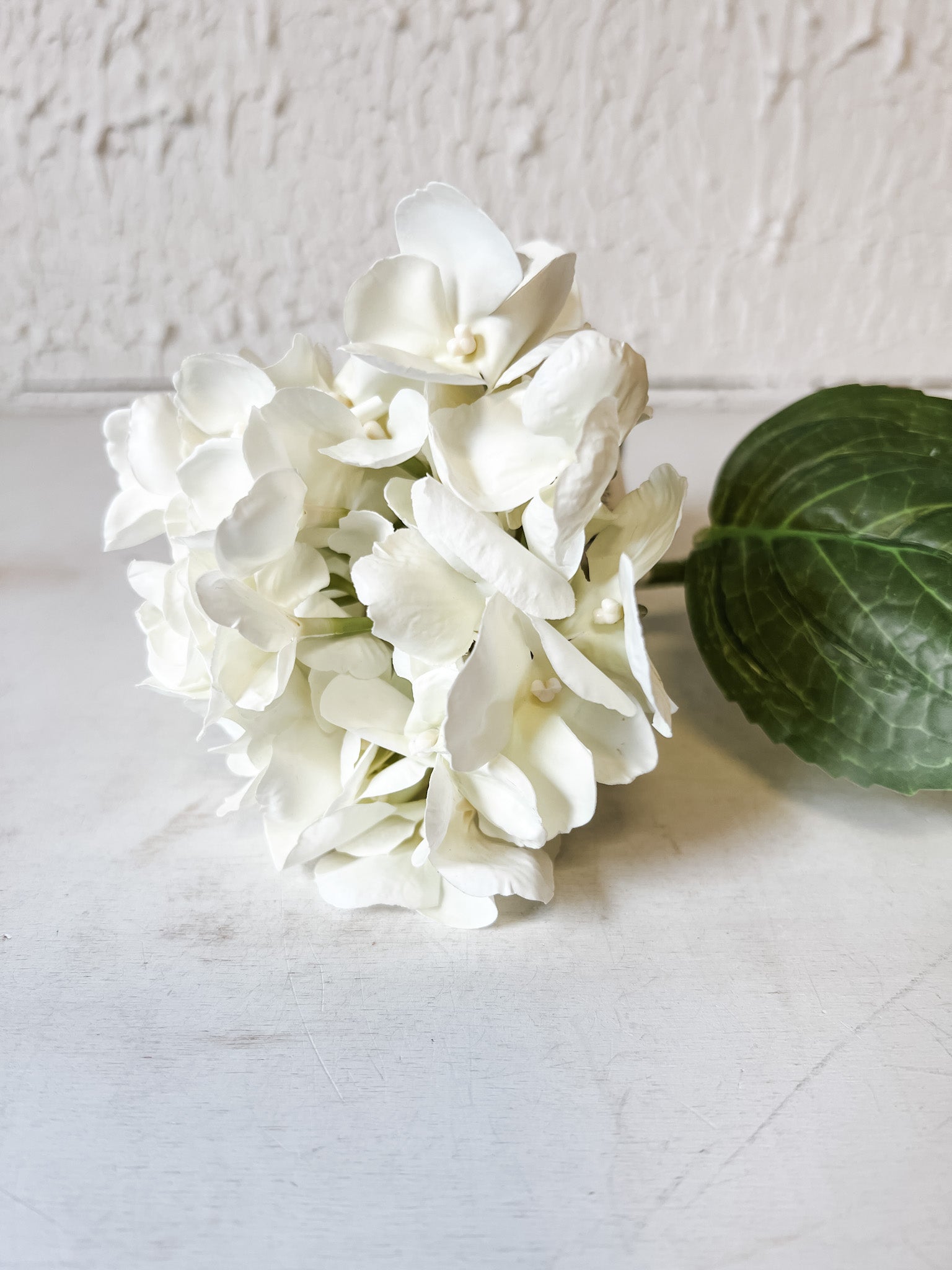 faux spring hydrangea stems at the rustic barn in killingworth ct