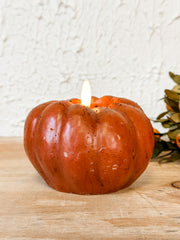 faux realistic 3d flame orange pumpkin at the rustic barn in killingworth ct
