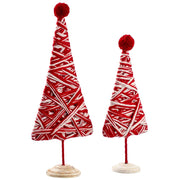 Red & White Yarn Trees, 2 Sizes