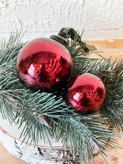 deep burgundy glass christmas ornaments at the rustic barn in killingworth ct
