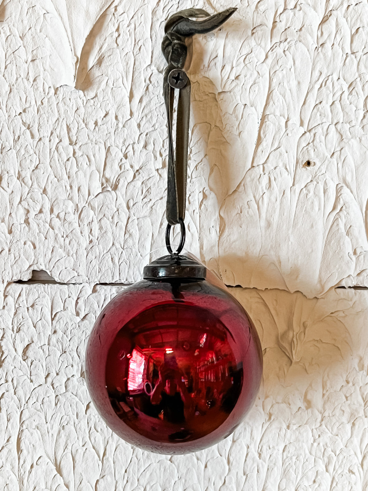deep burgundy glass christmas ornaments at the rustic barn in killingworth ct