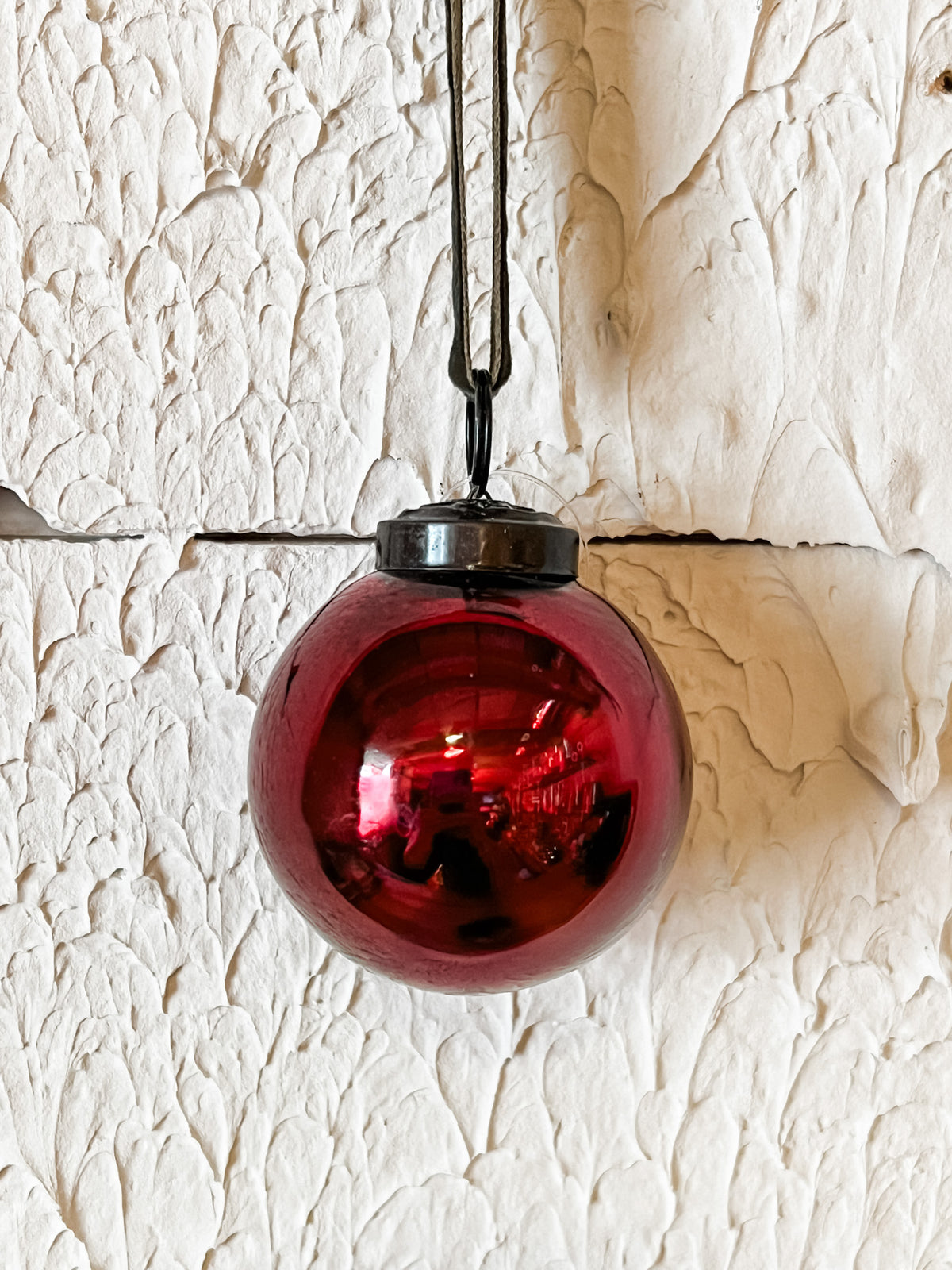 deep burgundy glass christmas ornaments at the rustic barn in killingworth ct