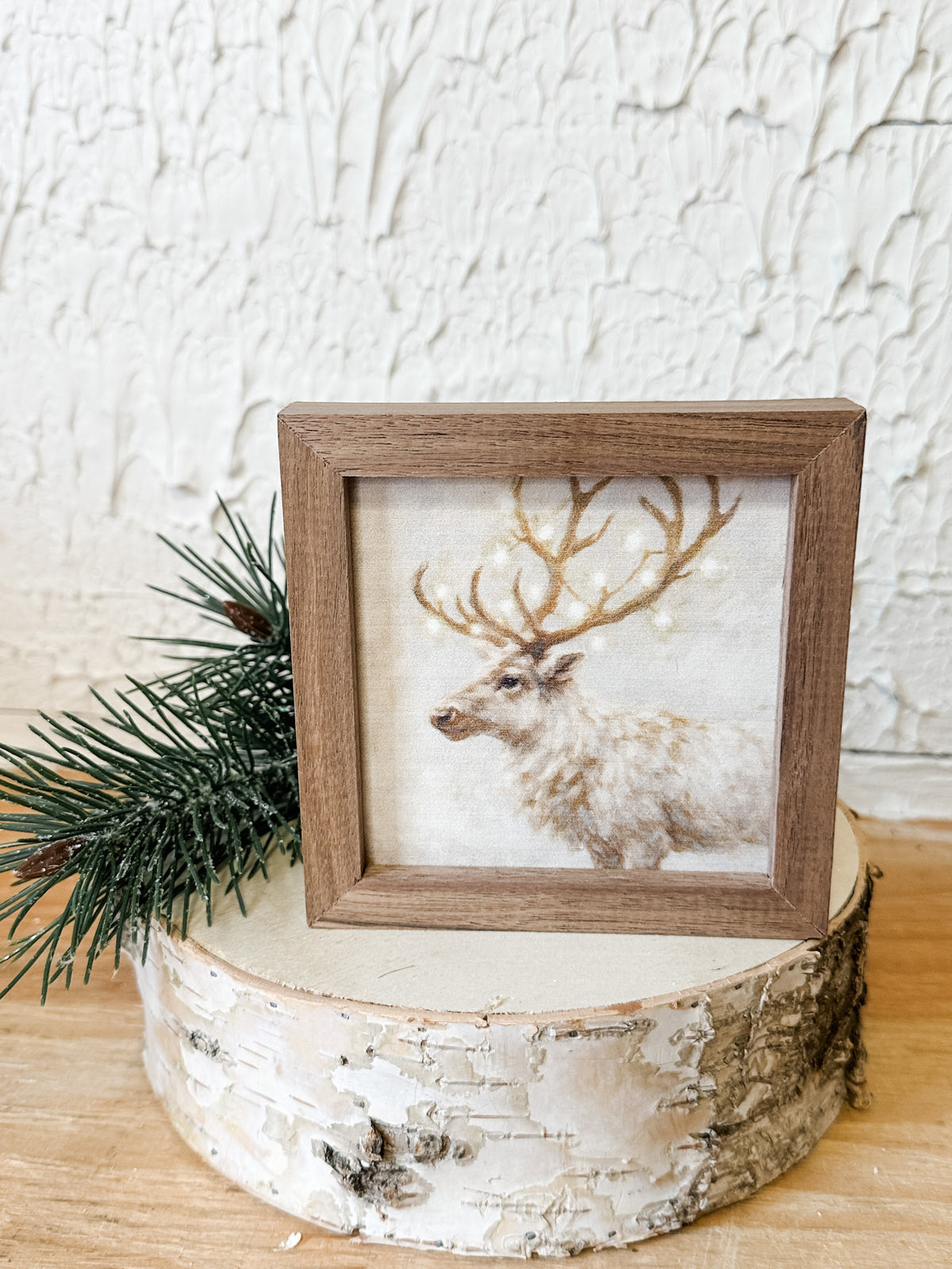 reindeer framed wall art framed wall art for christmas for sale at the rustic barn in Killingworth, CT