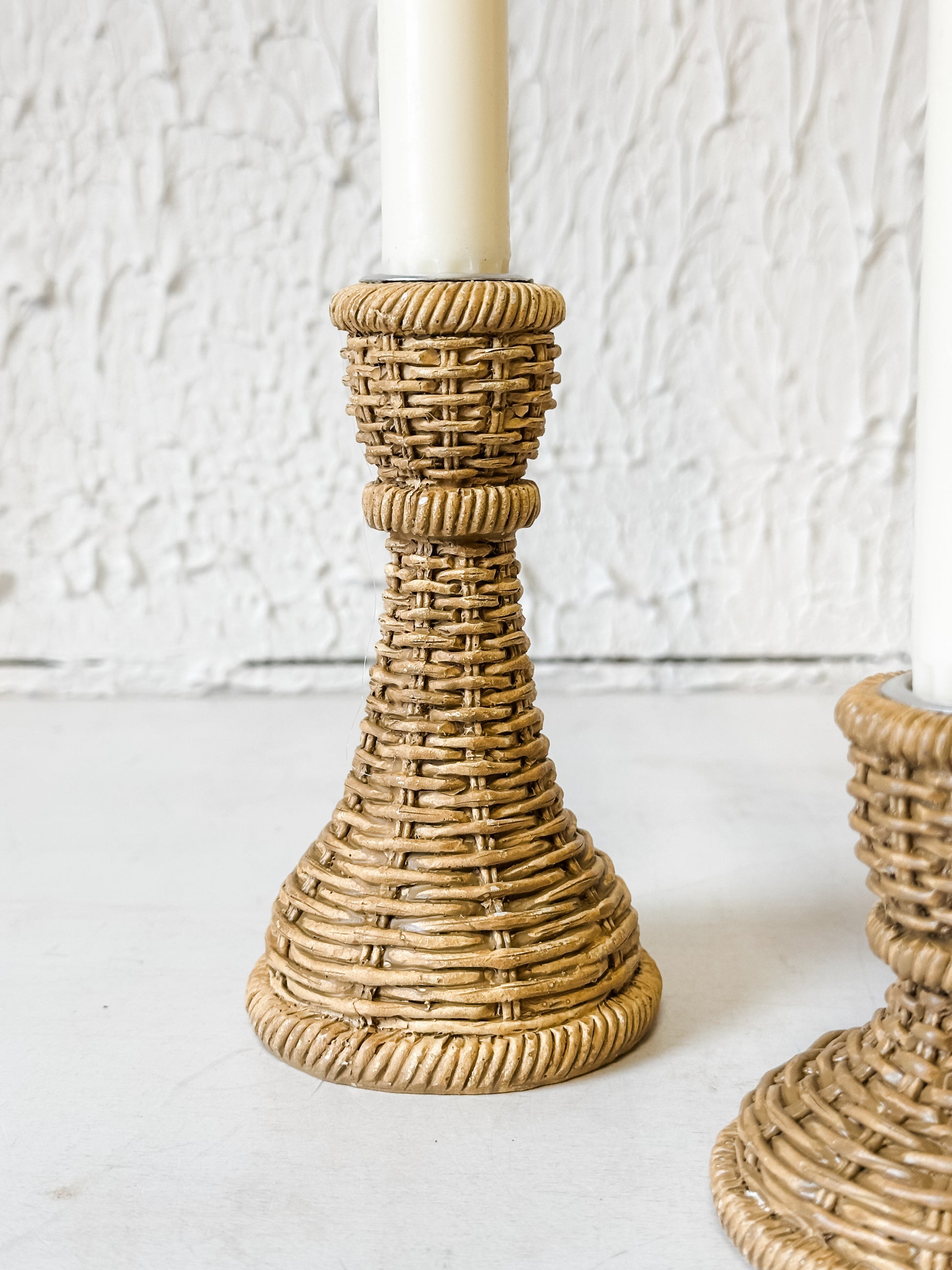 resin woven taper holders at the Rustic Barn in Killingworth, CT