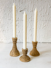 resin woven taper holders at the Rustic Barn in Killingworth, CT