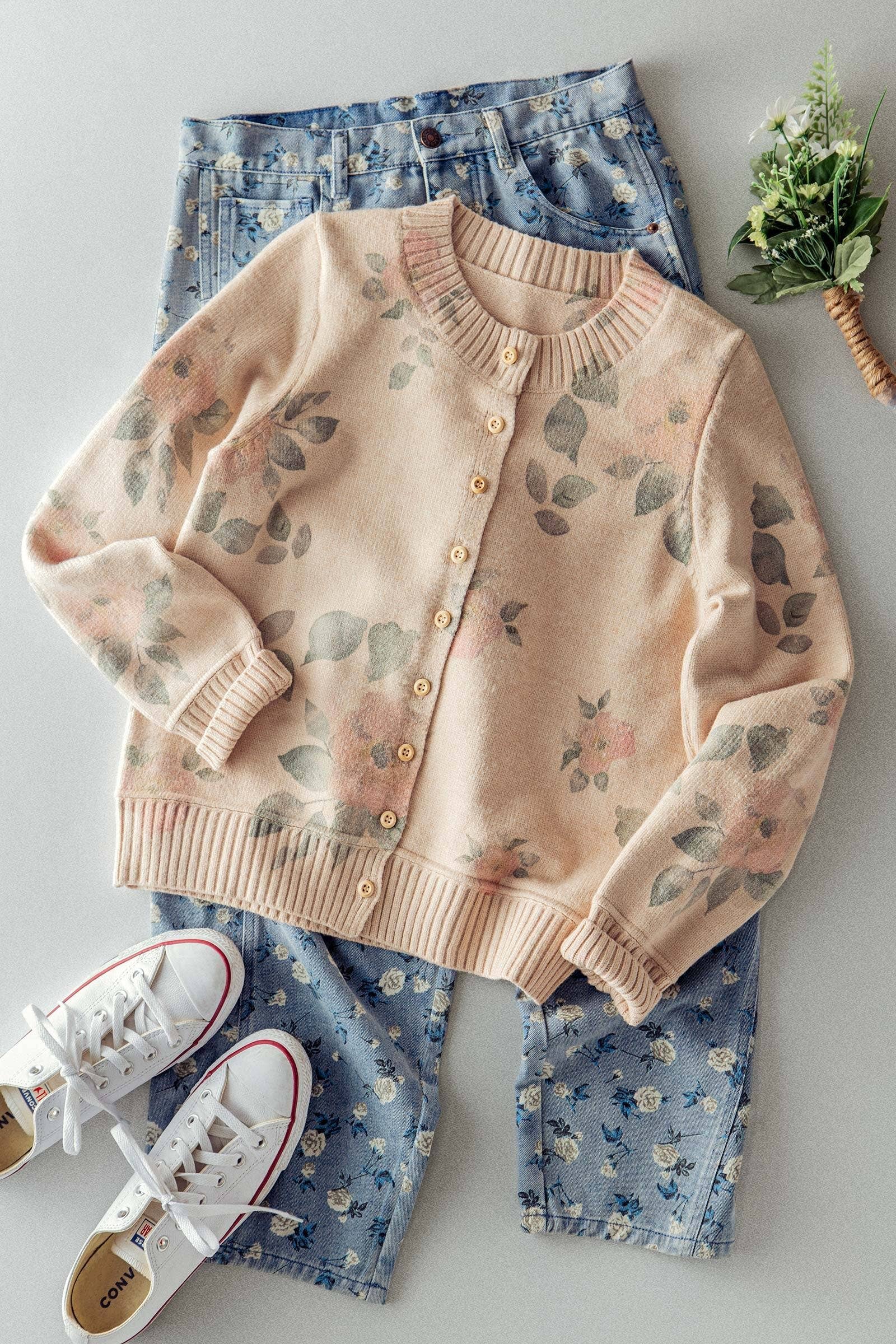 romantic floral print cardigan at the rustic barn in Killingworth ct