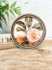 round rustic lemon framed artwork at the rustic barn in killingworth ct