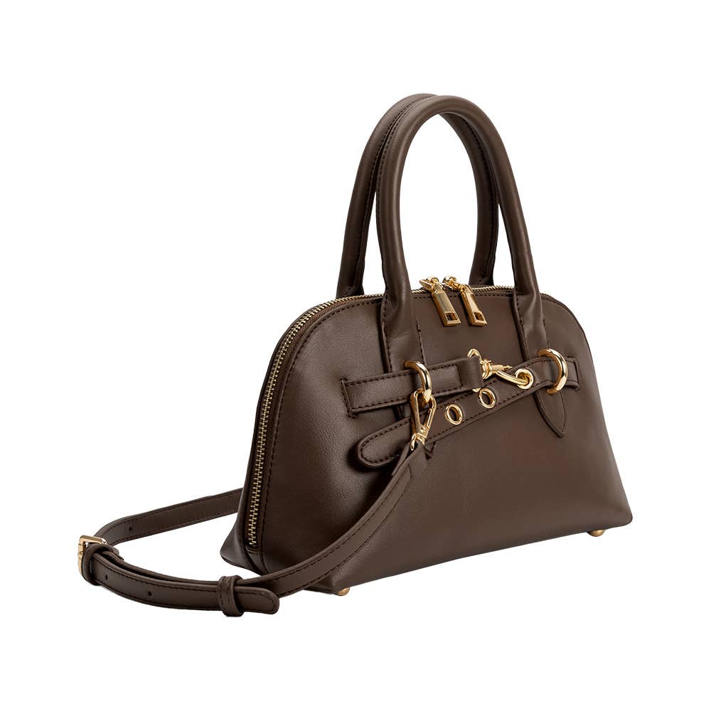 Rue Espresso Recycled Vegan Leather Top Handle & Crossbody Bag at the Rustic Barn in Killingworth, CT