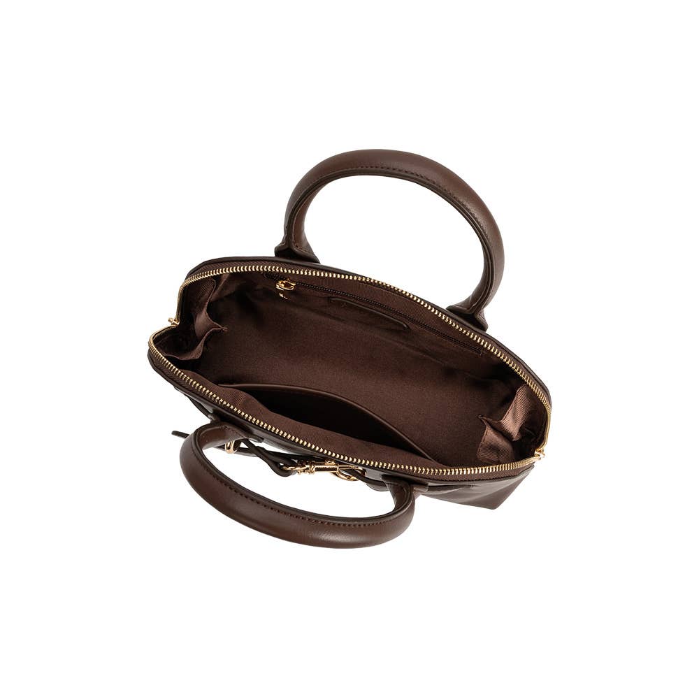 Rue Espresso Recycled Vegan Leather Top Handle & Crossbody Bag at the Rustic Barn in Killingworth, CT