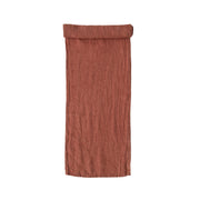 rust color linen table runner at the rustic barn in killingworth ct