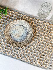 grey rope placemat at the rustic barn in Killingworth ct