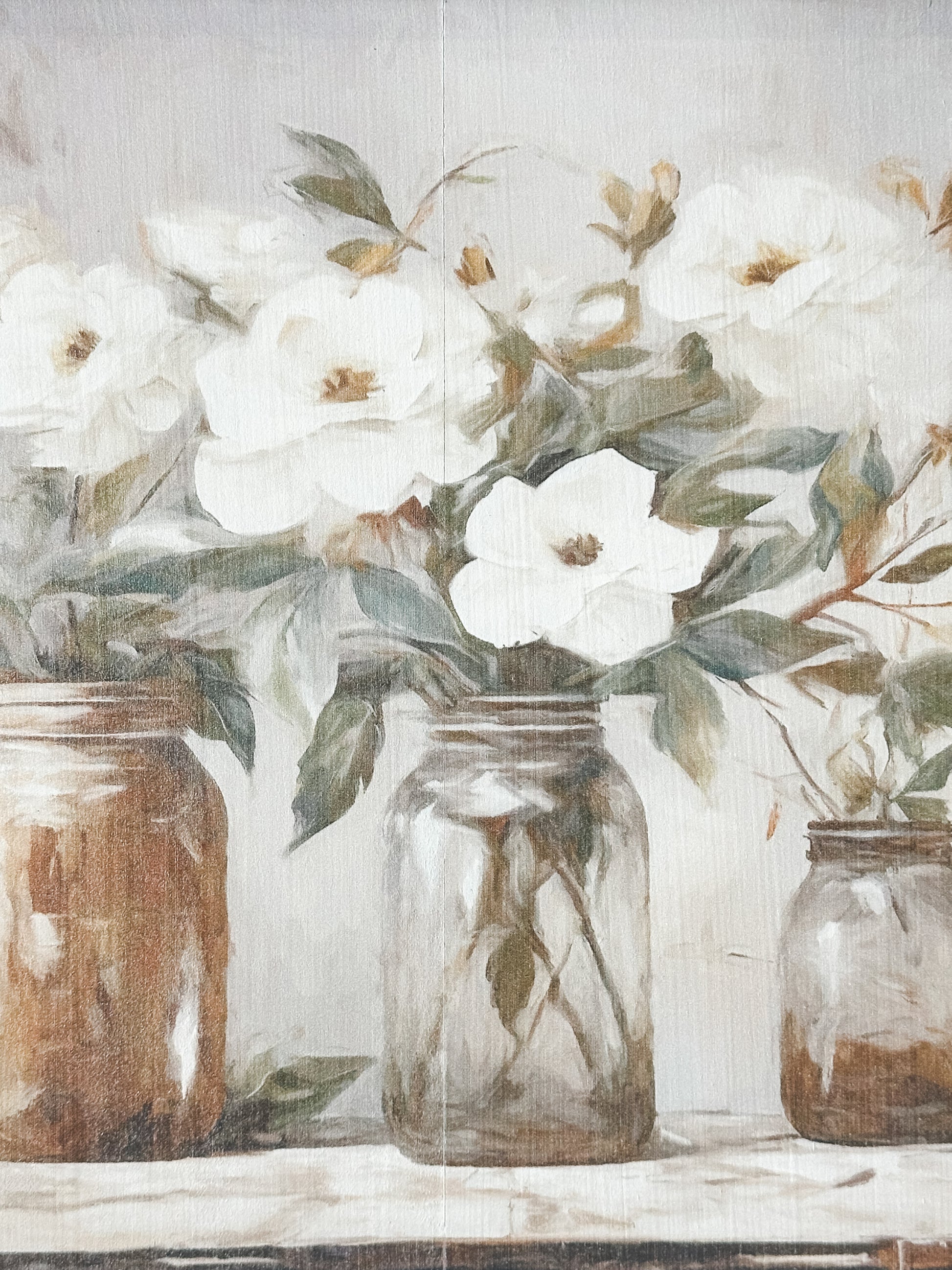 Rustic Mason Jar Floral Wall Art at the Rustic Barn in Killingworth, CT