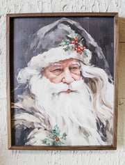 Wise st. nick holiday graphic print Santa Claus portrait for christmas for sale at the rustic barn in killingworth, CT