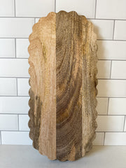 scalloped mango wood cheese board at the rustic barn in killingworth ct