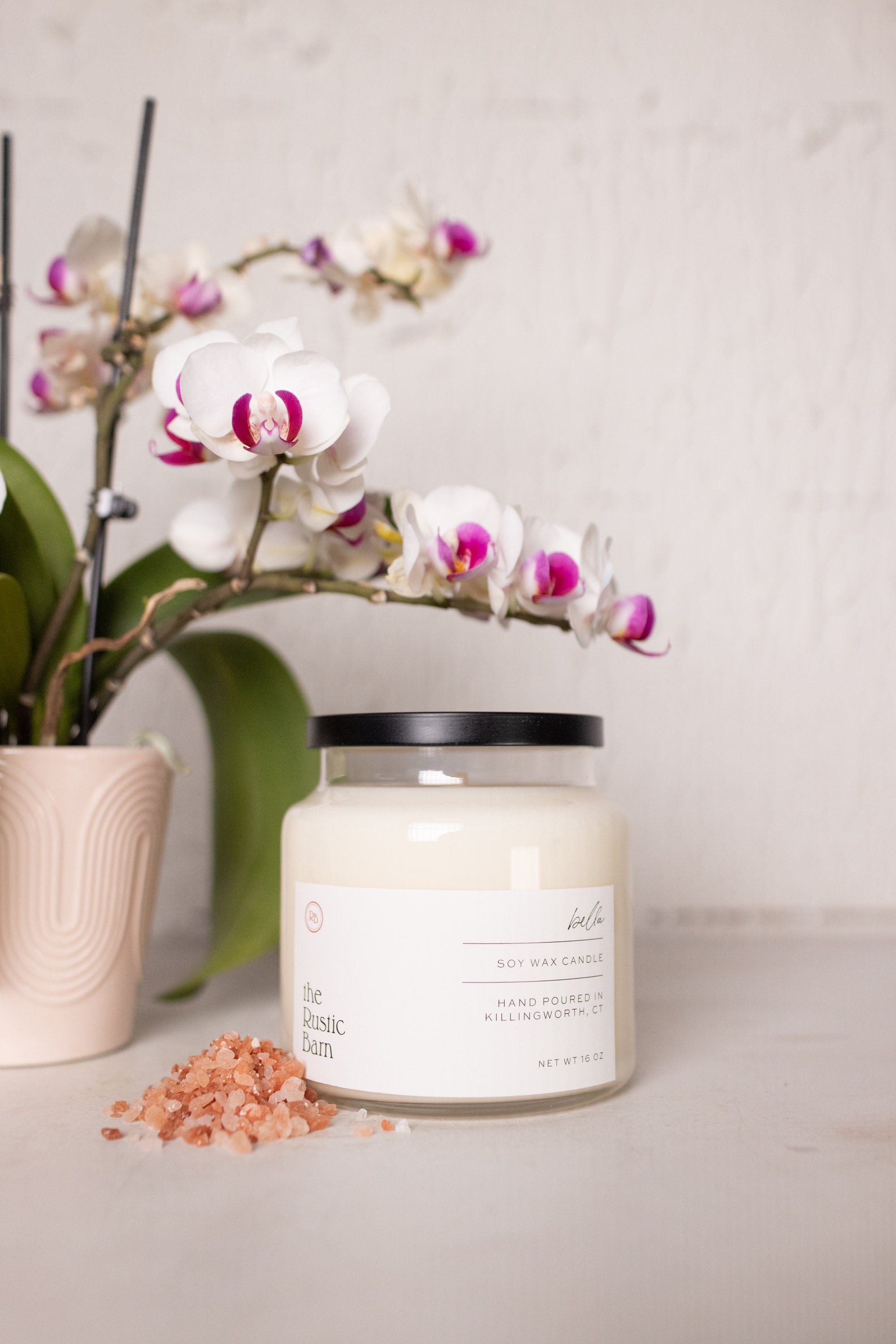sea salt and orchid hand poured soy candle at the rustic barn in Killingworth ct