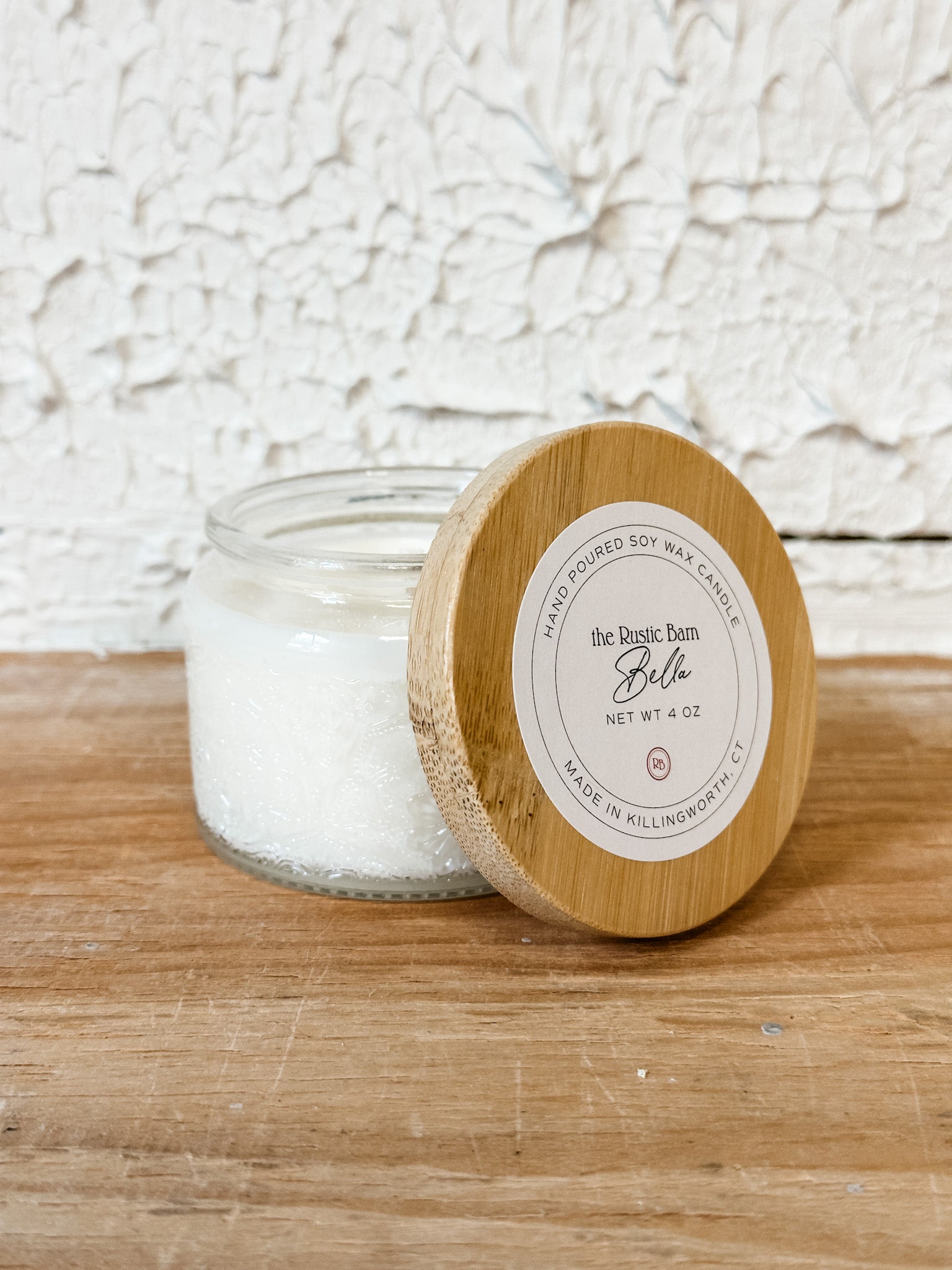 seas salt and orchid 4 ounce hand poured soy candle at the rustic barn in killingworth ct