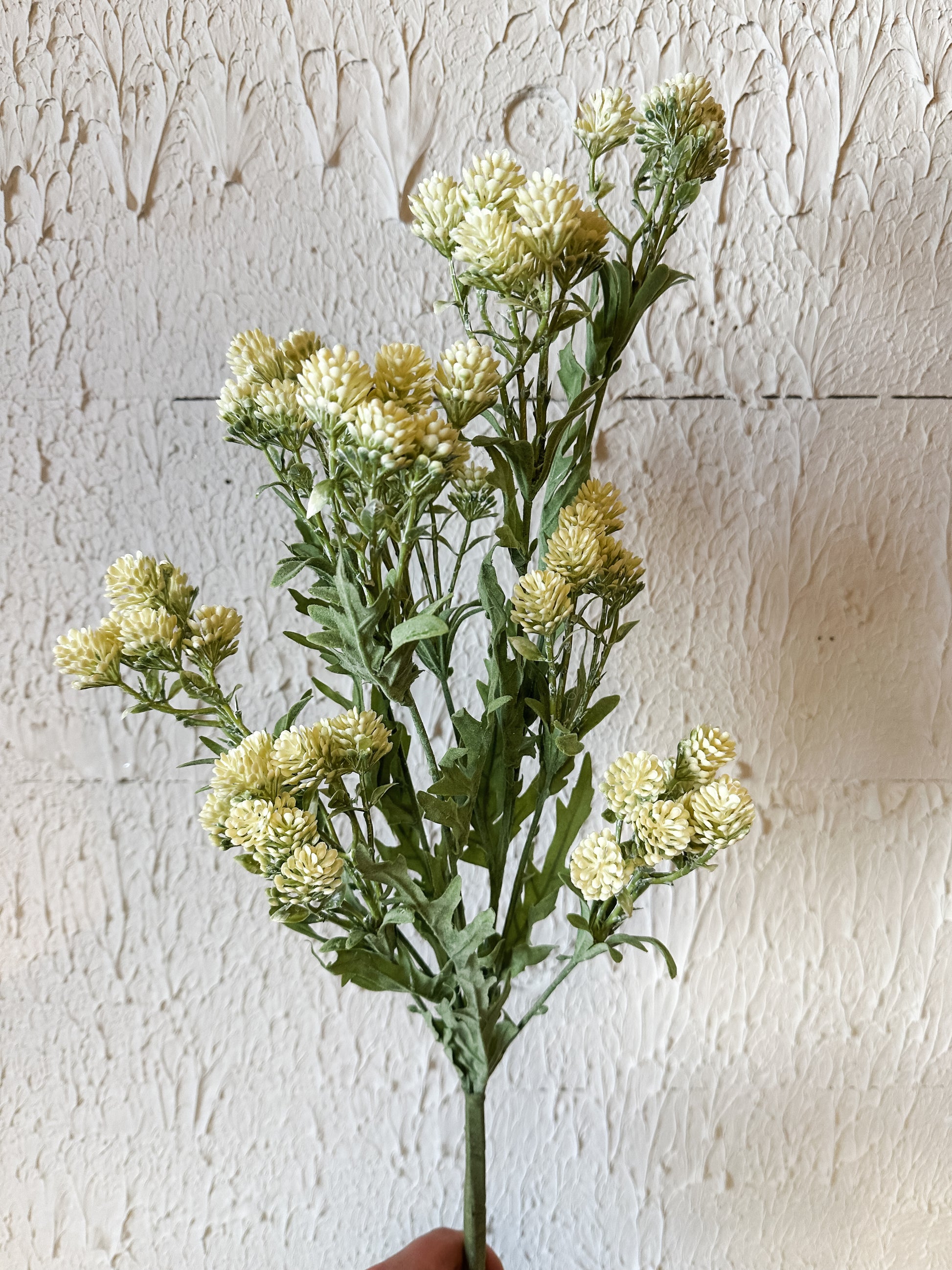 cream sedum faux bouquet at the Rustic Barn in Killingworth, CT