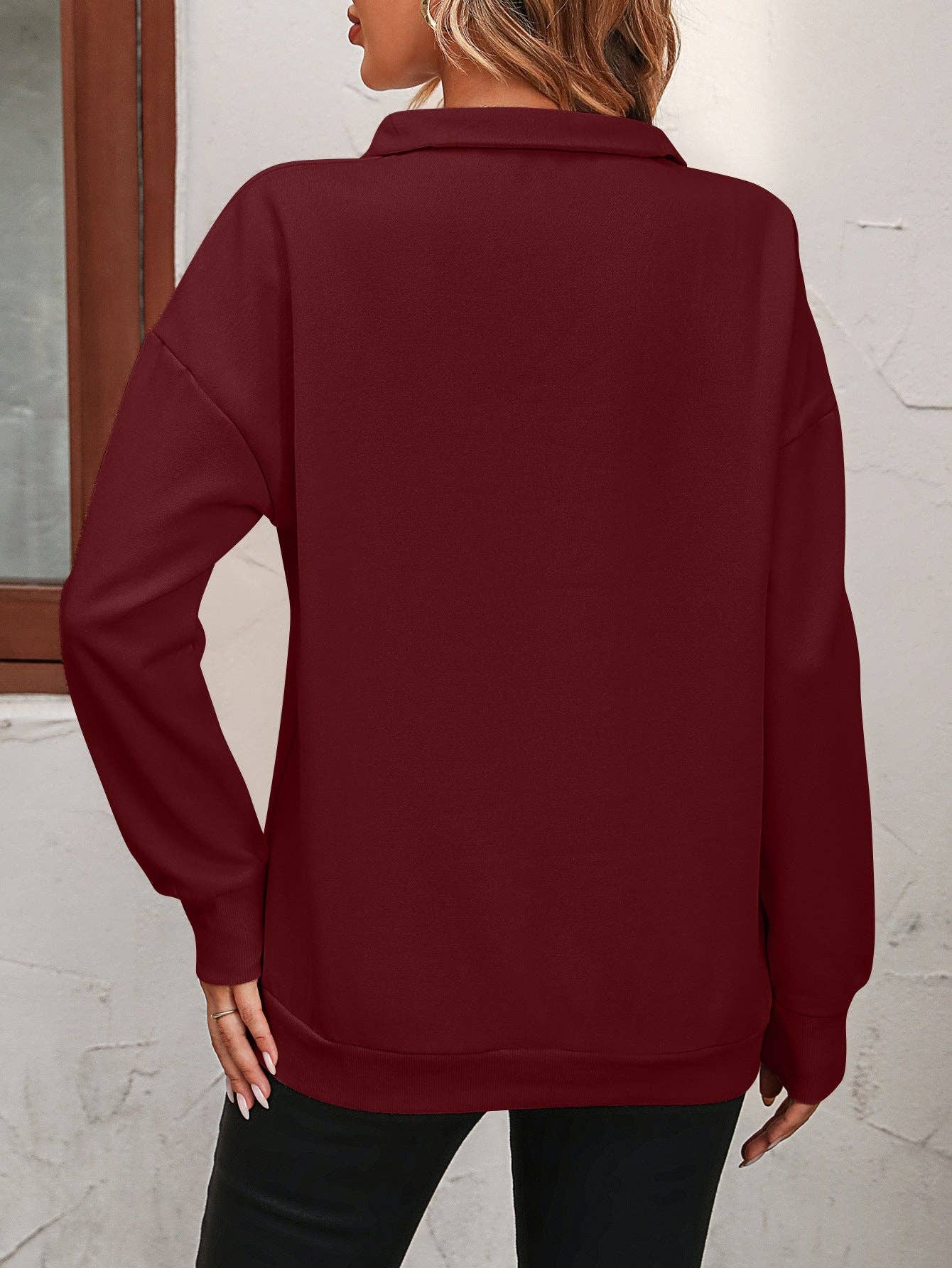 semi zip long sleeve pullover sweatshirt at the rustic barn in Killingworth ct