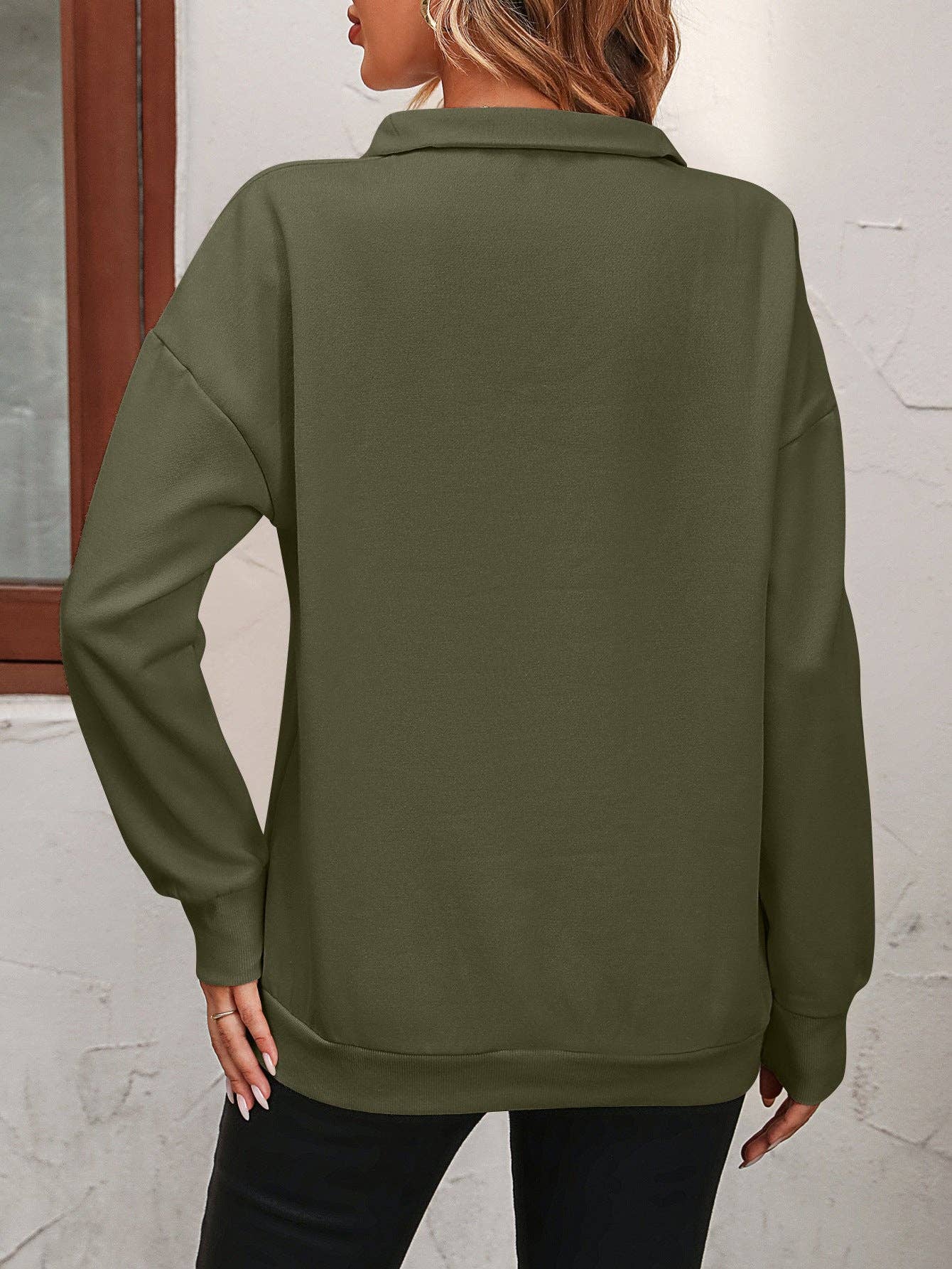 semi zip long sleeve pullover sweatshirt at the rustic barn in Killingworth ct