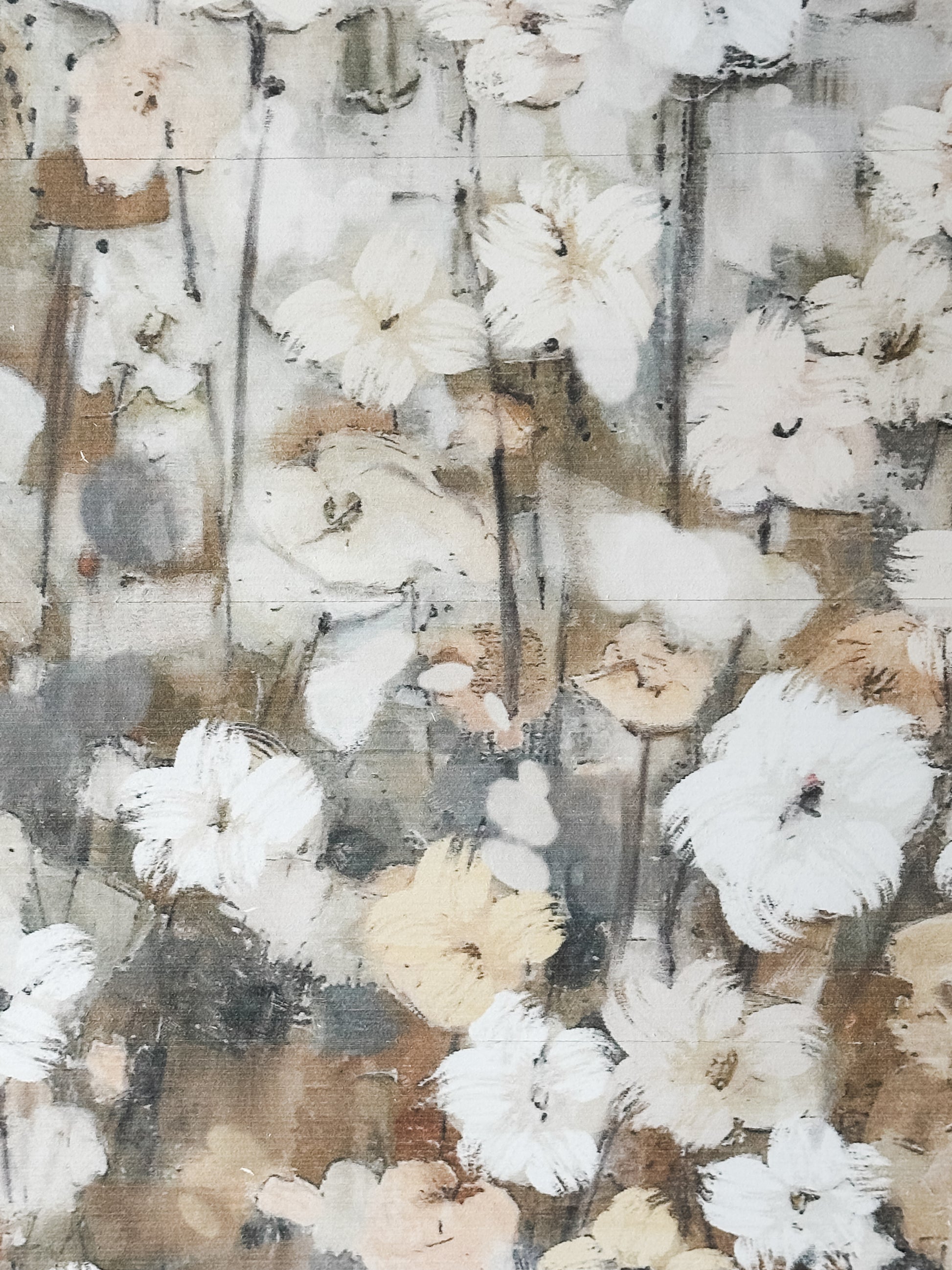 Serene Bloom Abstract Neutral Floral Wall Art at the Rustic Barn in Killingworth, CT