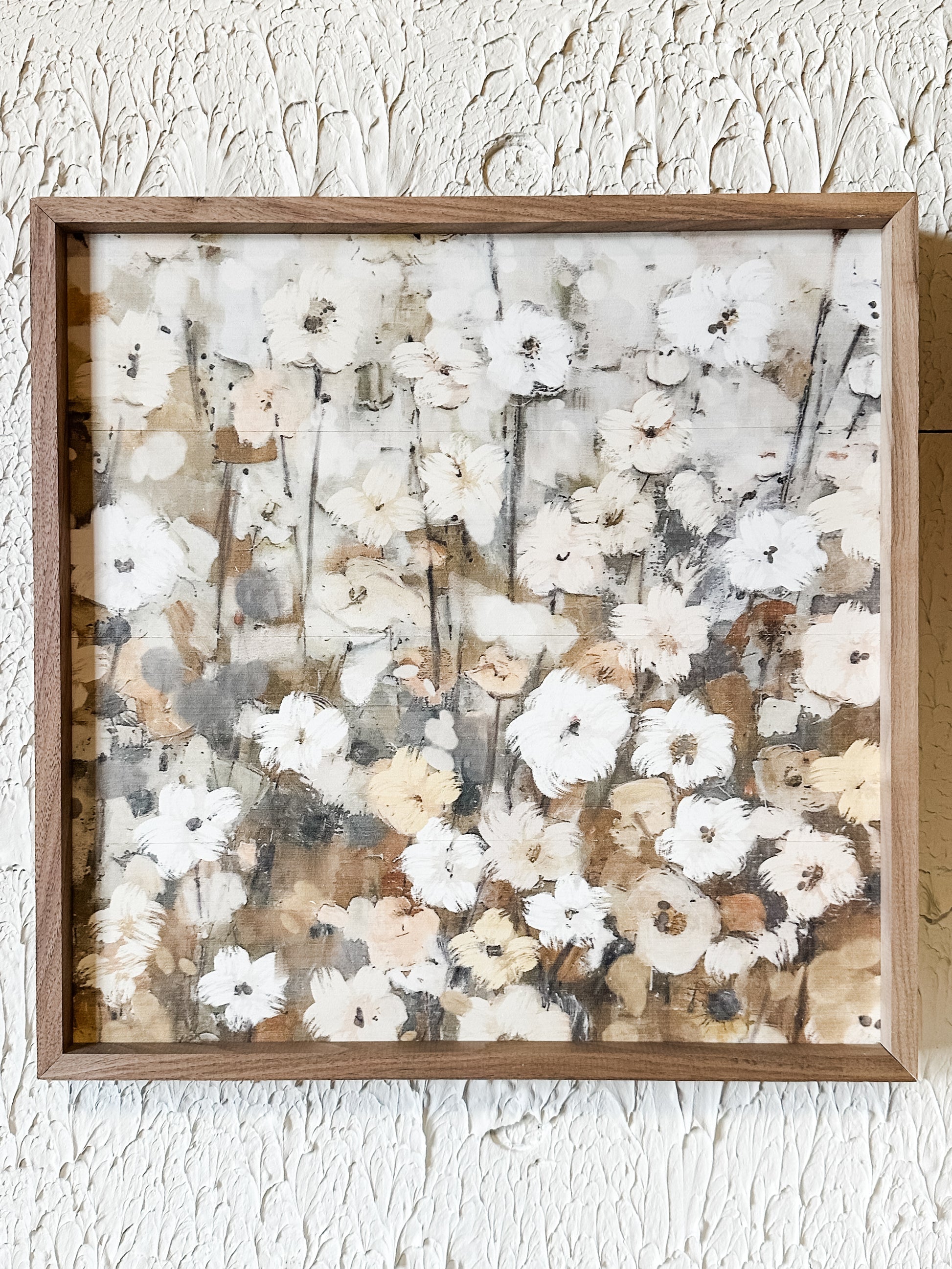Serene Bloom Abstract Neutral Floral Wall Art at the Rustic Barn in Killingworth, CT