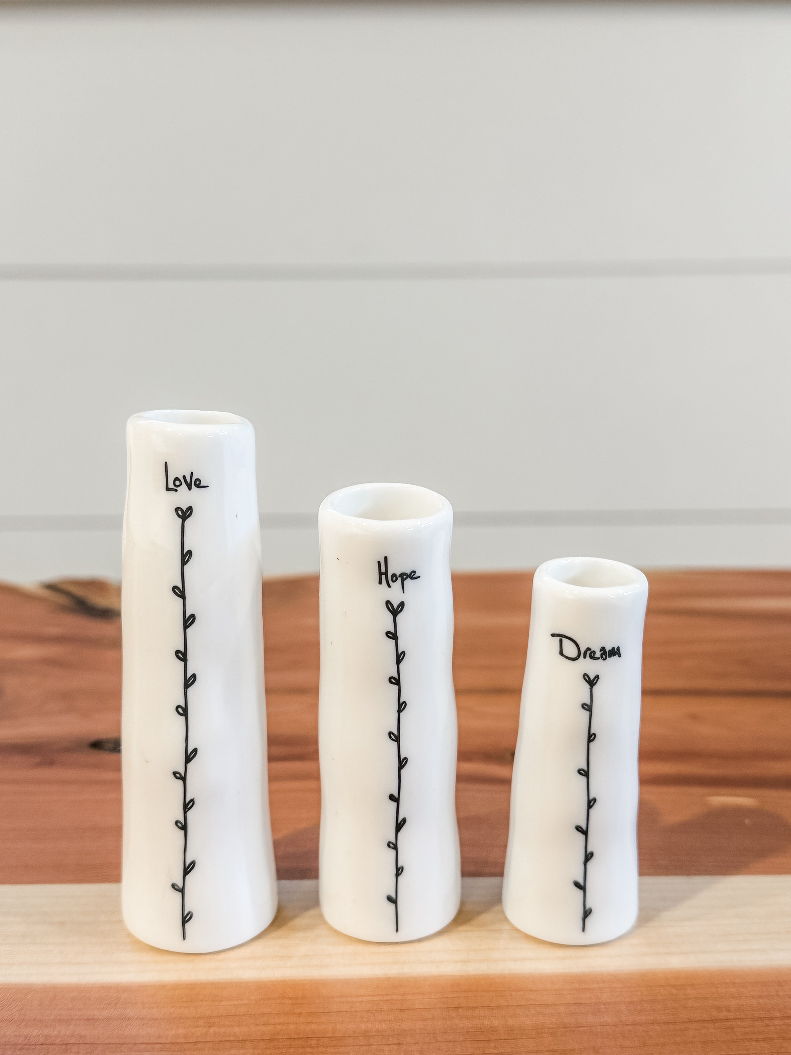 mini white bud vase gift set at The Rustic Barn in Killingworth, CT