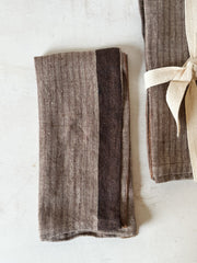 set of 4 striped woven linen napkins at the Rustic Barn in Killingworth, CT