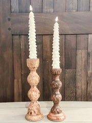 set of battery operated tree shaped tapers at The Rustic Barn in Killingworth CT