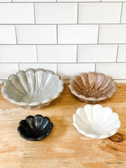 set of four scalloped stoneware bowls at the rustic barn in killingworth ct
