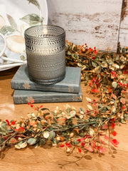 red and green bog pimpernel 6 feet fall garland at the rustic barn in killingworth ct