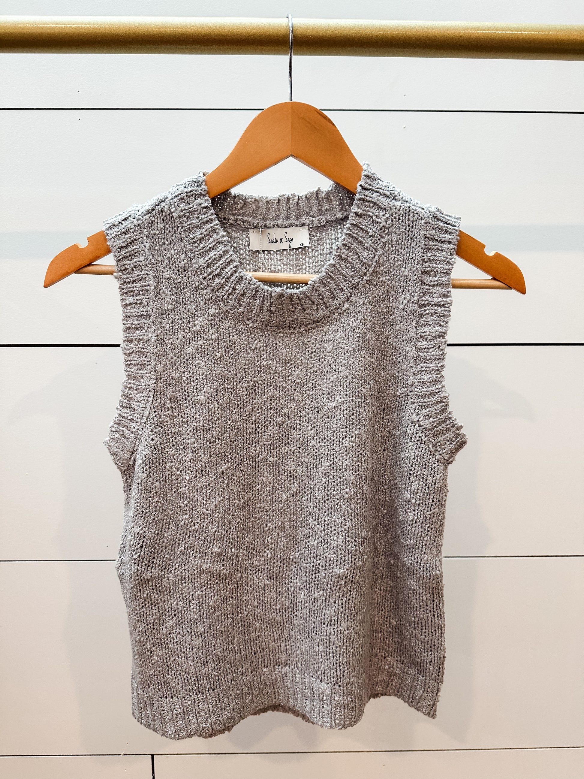 sleeveless knit sweater vest at the Rustic Barn in Killingworth, CT