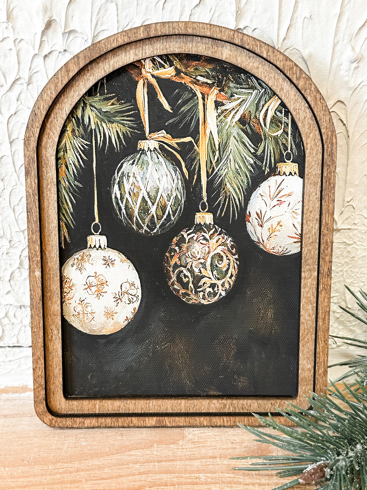 small arched christmas ornament print at the rustic barn in killingworth ct