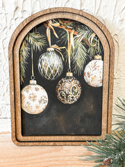 small arched christmas ornament print at the rustic barn in killingworth ct