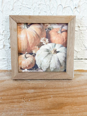 small fall pumpkin wood framed wall print at the rustic barn in killingworth ct