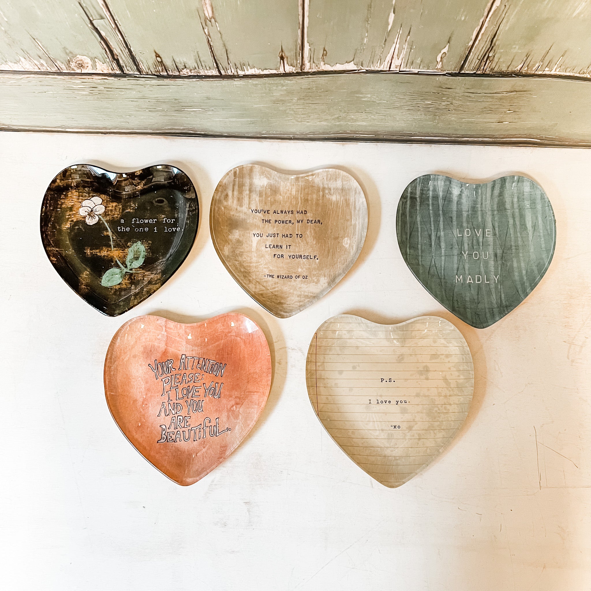 Small Heart Decoupage Plates