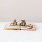 Antique Gold Forest Animal Figurines – Fox, Bear & Deer Accents