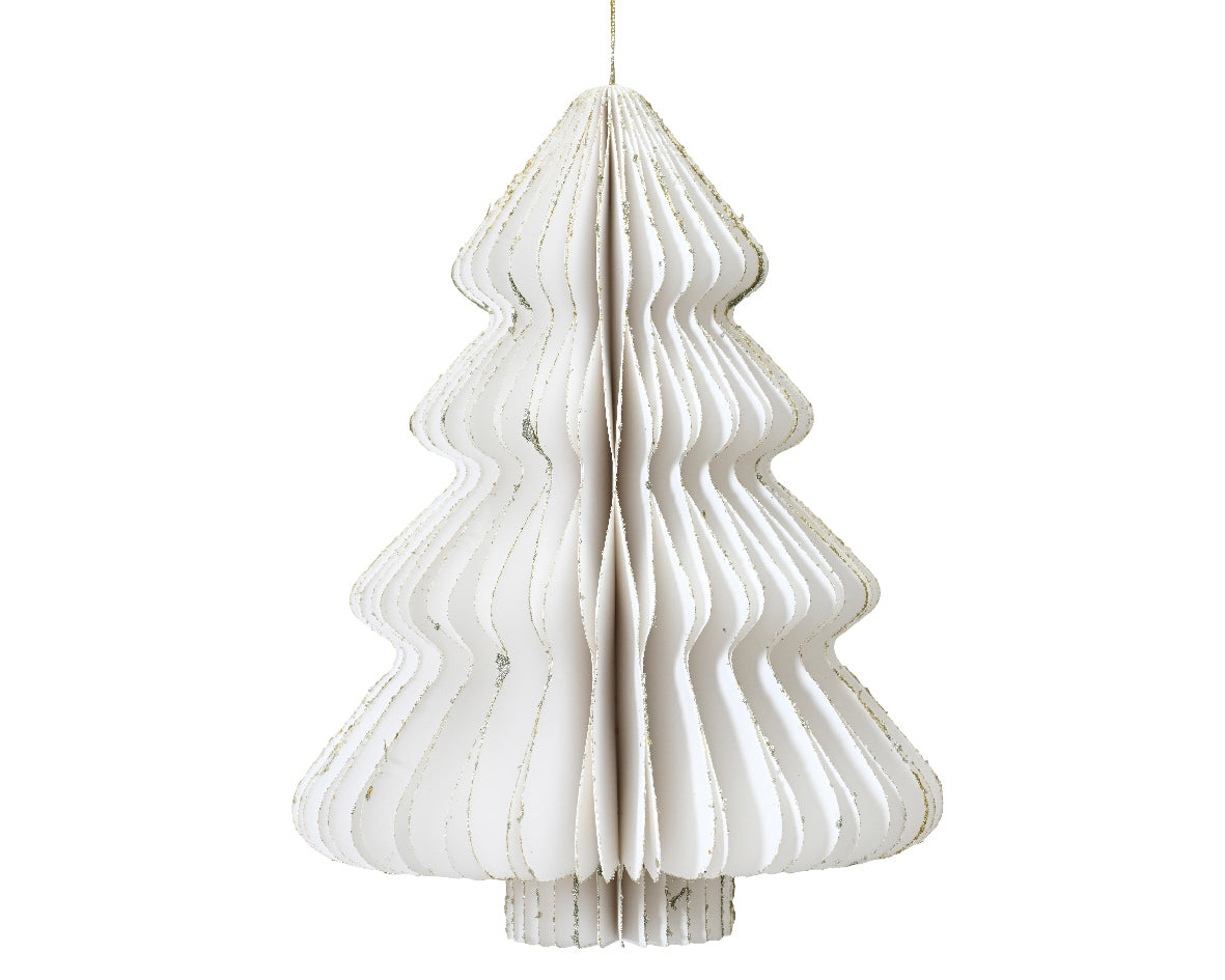 White Paper Tree Shaped Ornament, Small