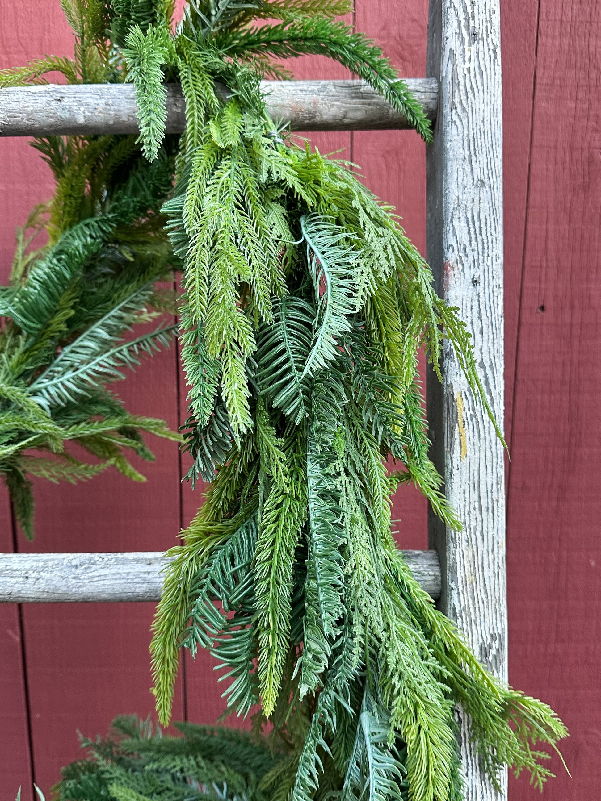 soft cedar mixed pine garland at The Rustic Barn in Killingworth CT