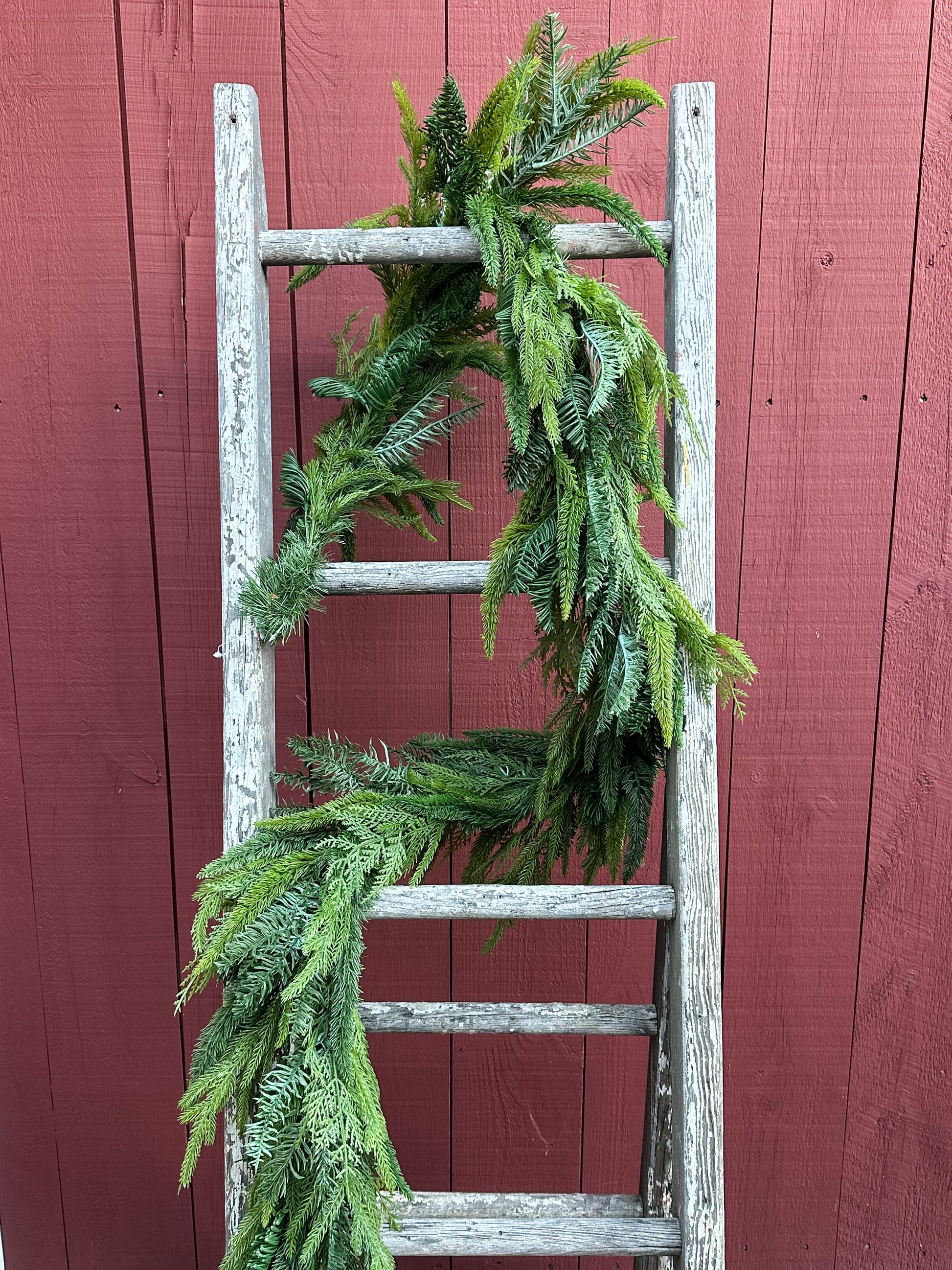 soft cedar mixed pine garland at The Rustic Barn in Killingworth CT
