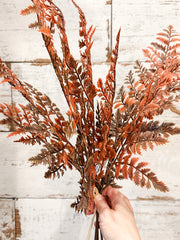 soft touch russet orange color fall ferns at the rustic barn in killingworth ct