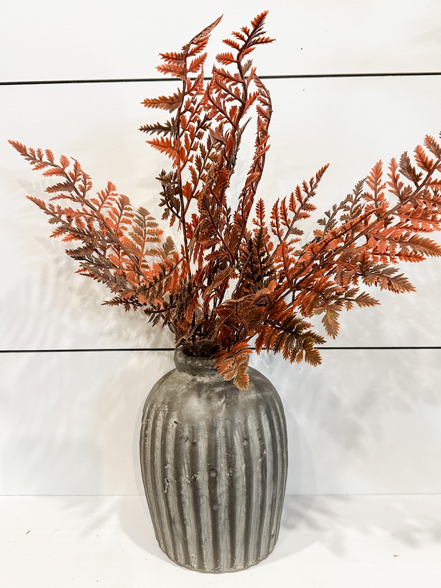 soft touch russet orange color fall ferns at the rustic barn in killingworth ct
