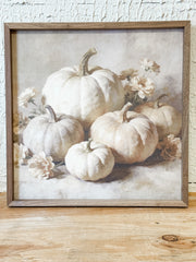 soft white pumpkin farmhouse wall art at the rustic barn in killingworth ct